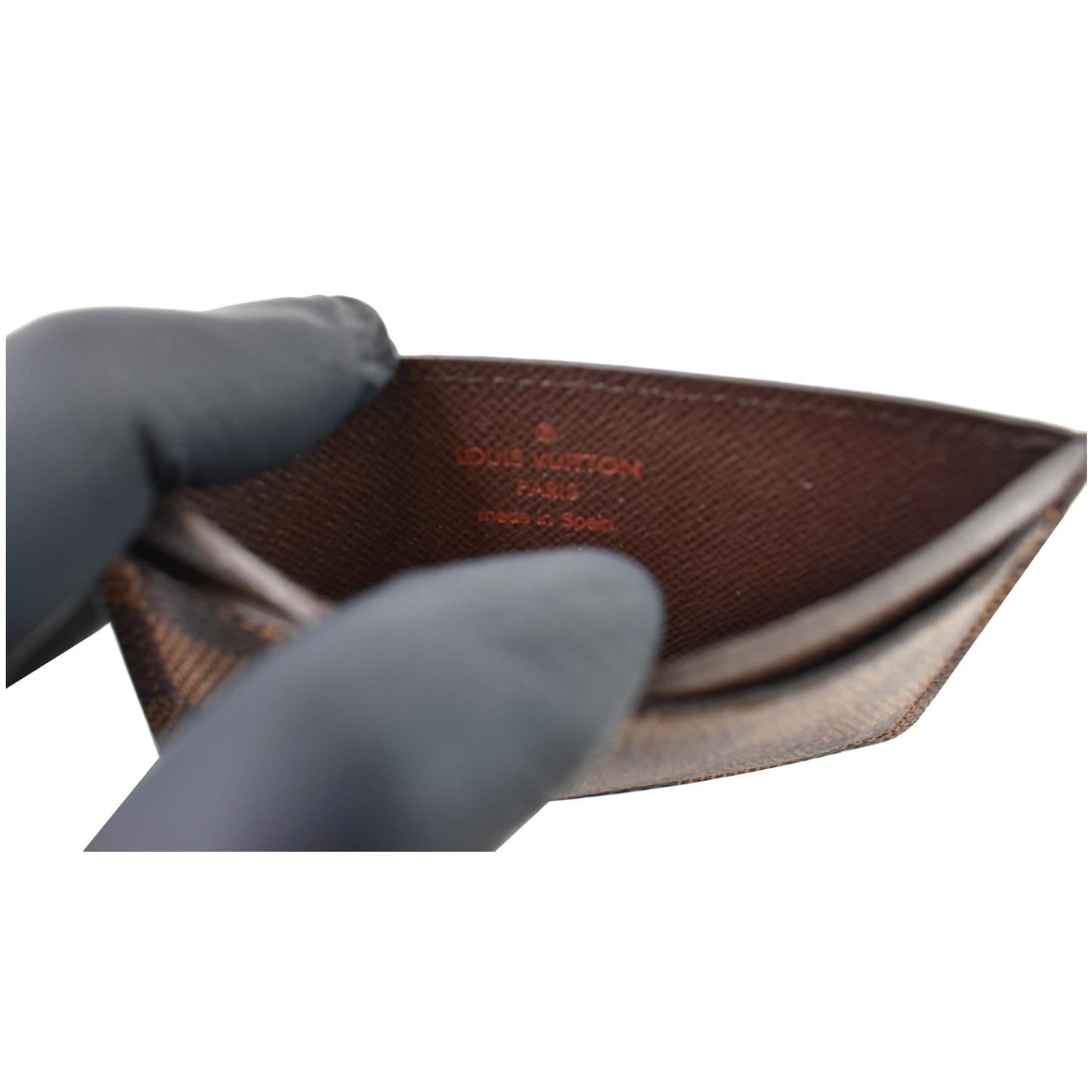 LOUIS VUITTON Card Holder Damier Ebene Brown