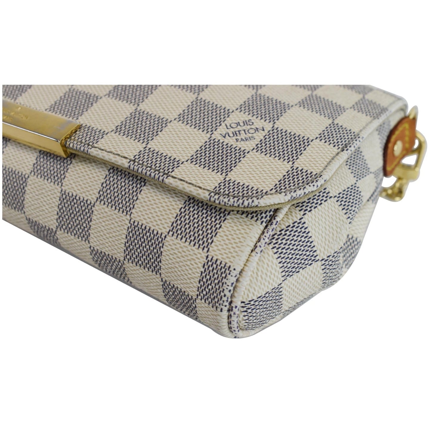 LOUIS VUITTON Favorite MM Damier Azur Crossbody Bag White