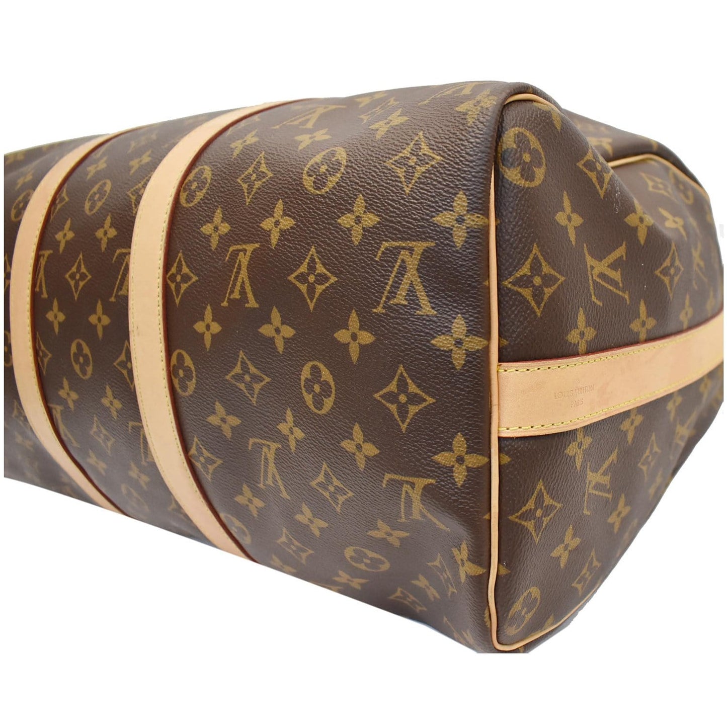 LOUIS VUITTON Keepall 45 Bandouliere Monogram Canvas Travel Bag Brown