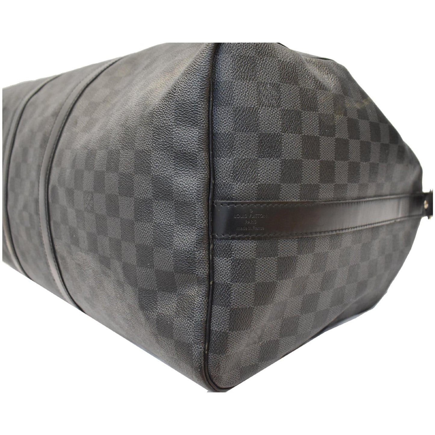 LOUIS VUITTON Keepall Bandouliere 55 Damier Graphite Travel Bag Black