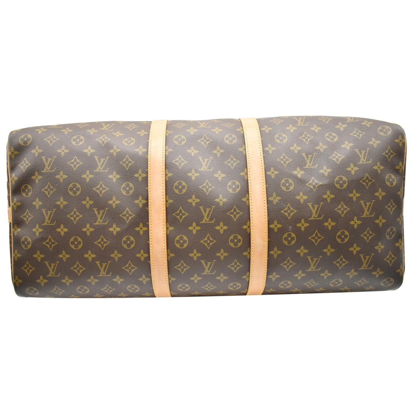 LOUIS VUITTON Keepall 60 Bandouliere Monogram Canvas Travel Bag Brown