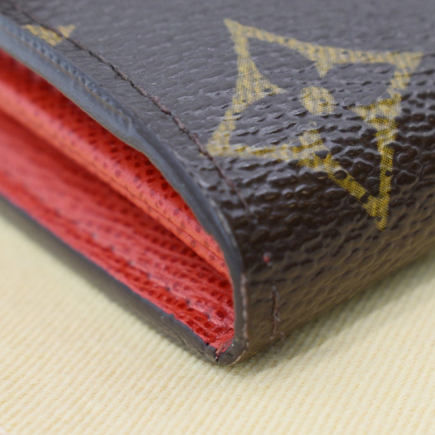 LOUIS VUITTON Groom Portefeuille Sarah Monogram Canvas Wallet Brown