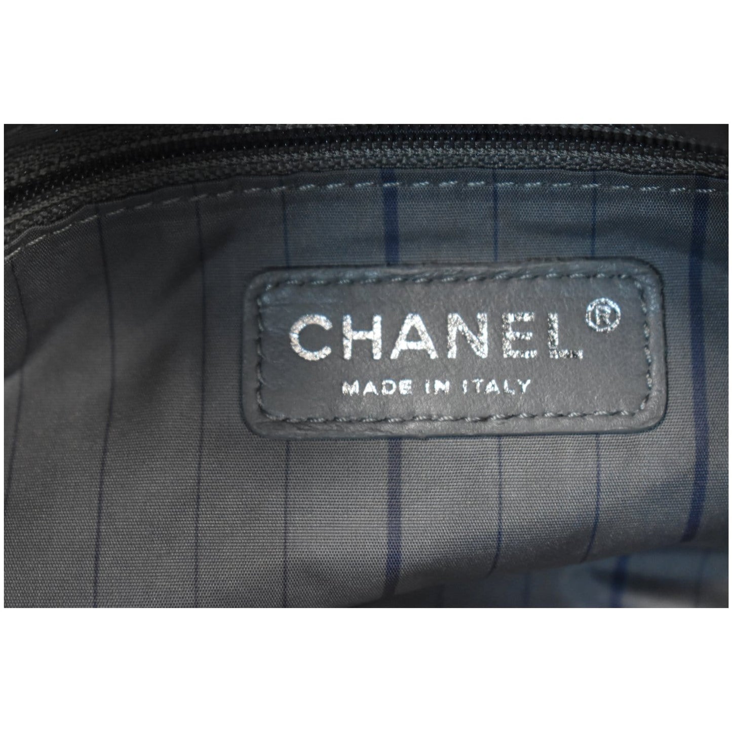 CHANEL Twisted Zipper Tweed Leather Shoulder Bag Black