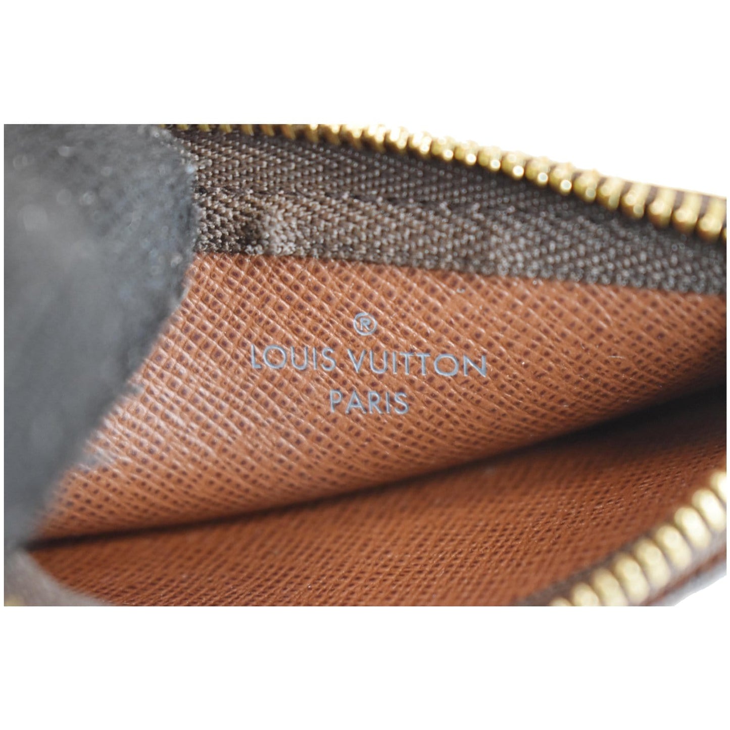 LOUIS VUITTON Monogram Canvas Pochette Key Cles Coin Case Brown