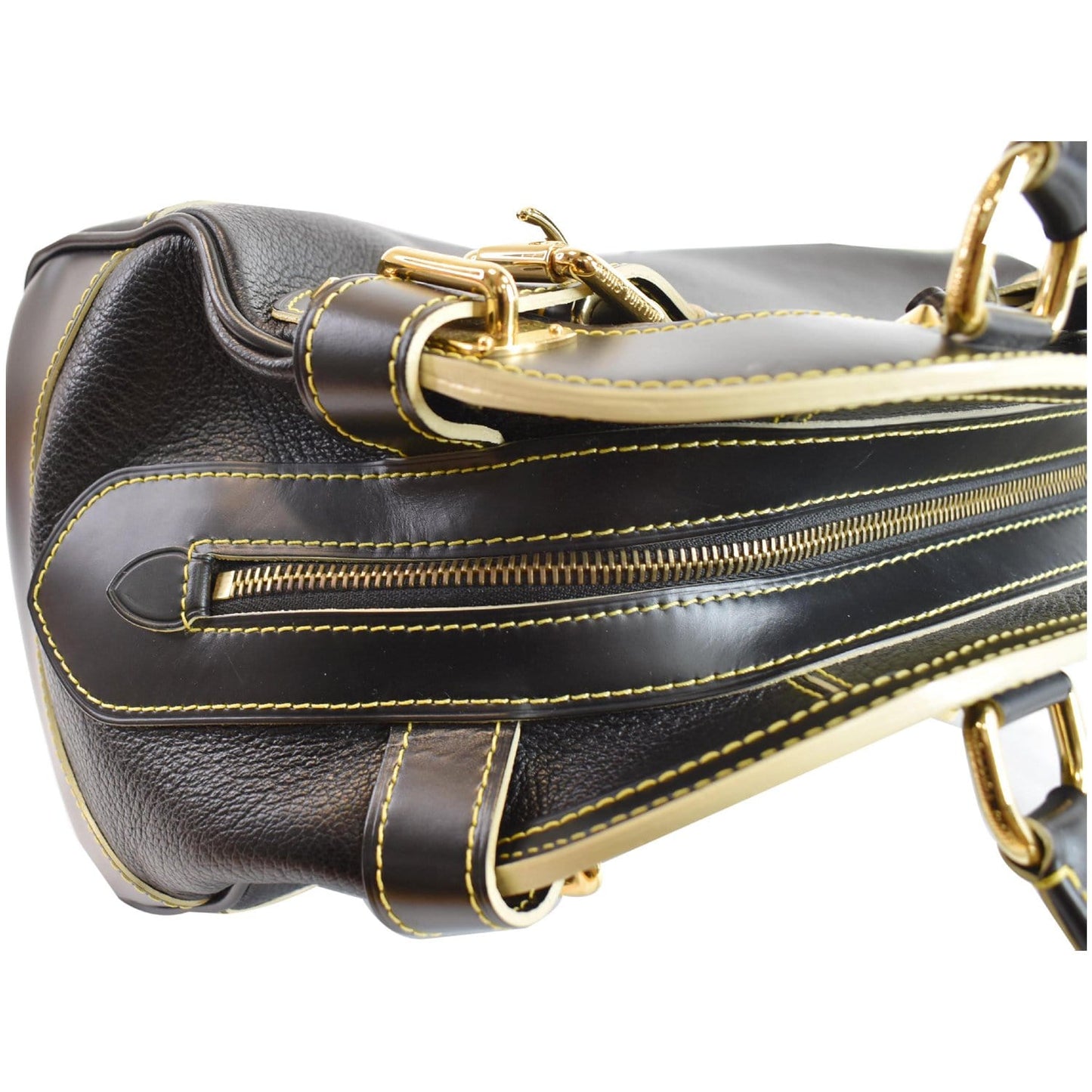 LOUIS VUITTON Le Radieux Suhali Leather Satchel Bag Black