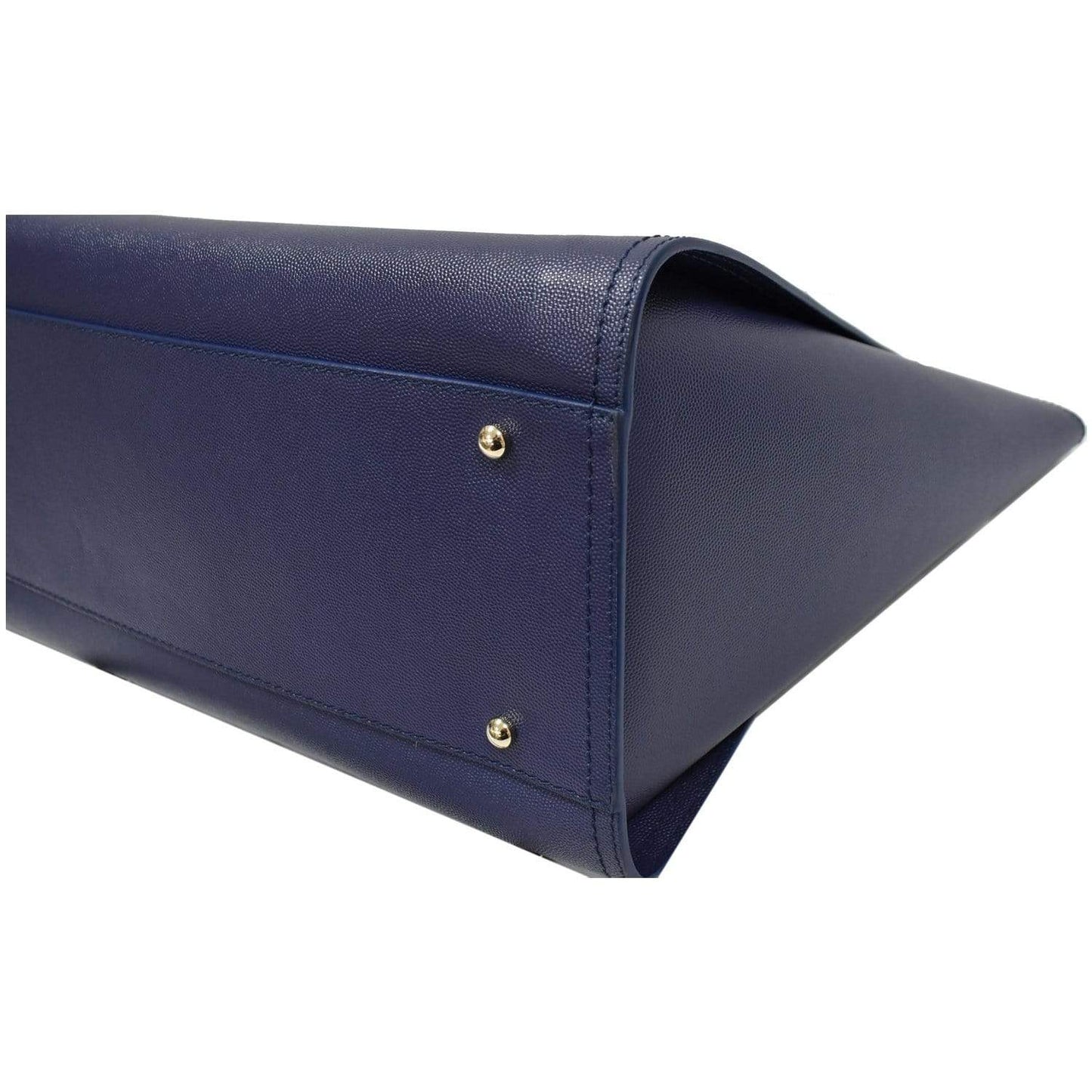 CHANEL Deauville Studded Caviar Tote Shoulder Bag Blue