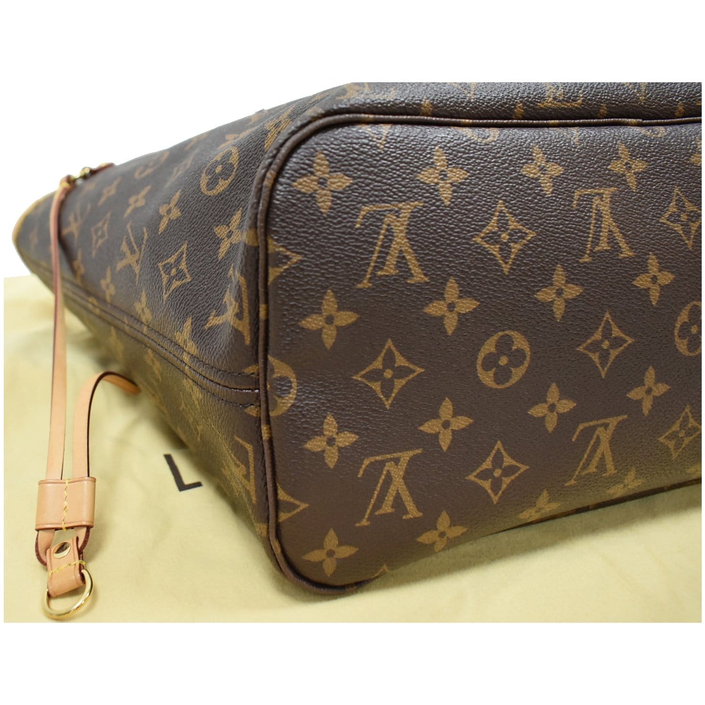 LOUIS VUITTON Neverfull MM Monogram Canvas Tote Shoulder Bag Brown