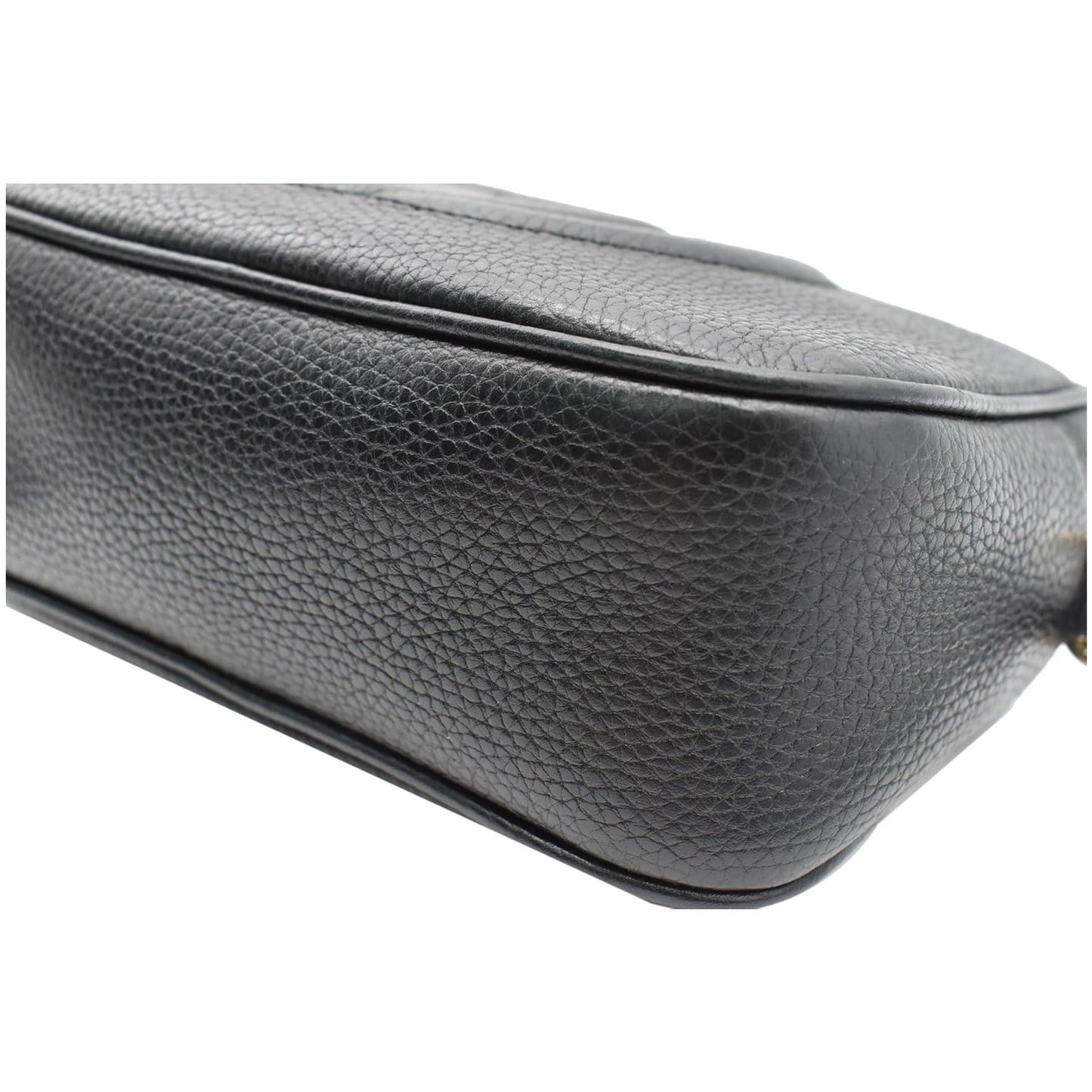 GUCCI Soho Disco Small Pebbled Leather Crossbody Bag Black 308364