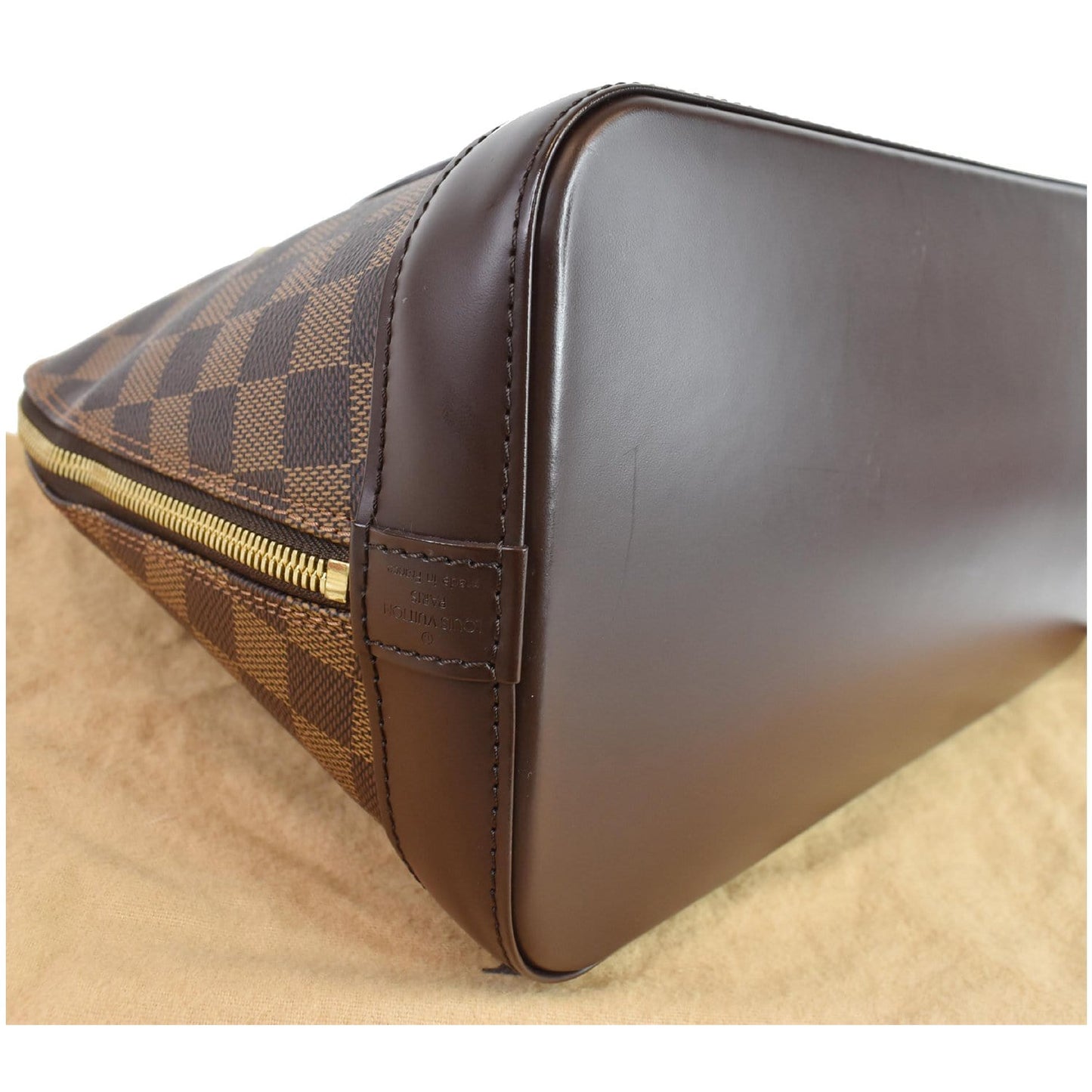 LOUIS VUITTON Alma PM Damier Ebene Satchel Bag Brown