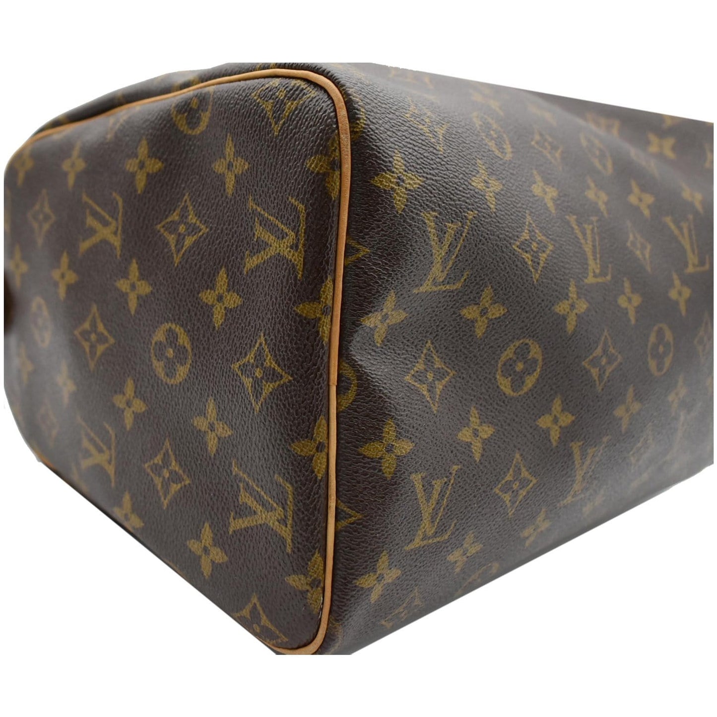 LOUIS VUITTON Speedy 30 Monogram Canvas Satchel Bag Brown