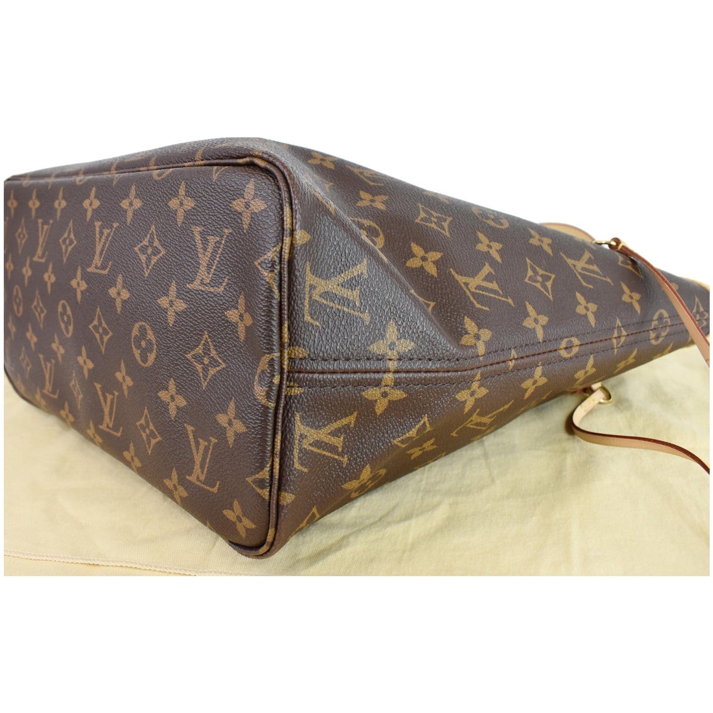 LOUIS VUITTON Neverfull MM Monogram Canvas Tote Shoulder Bag Brown