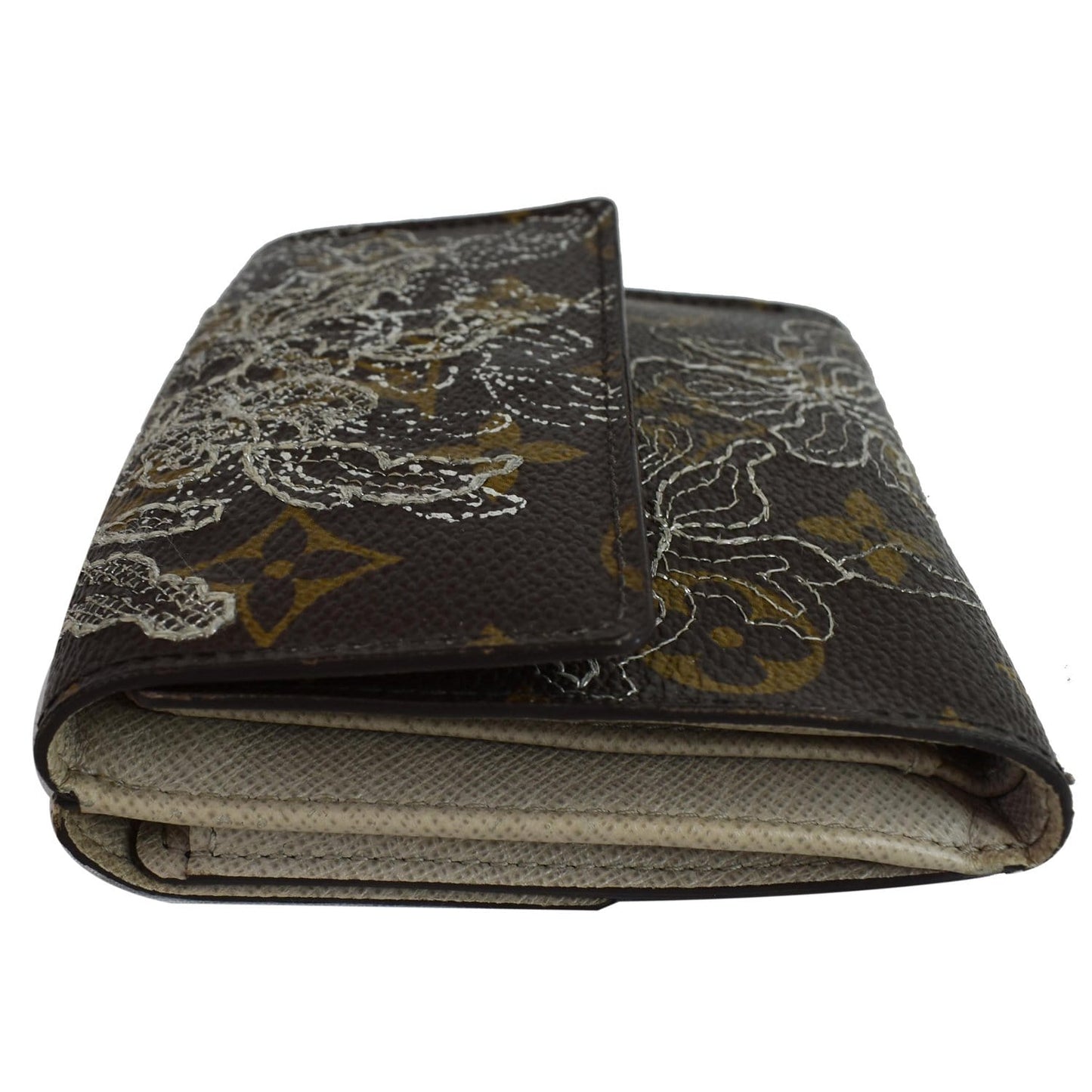 LOUIS VUITTON Monogram Dentelle Elise Wallet Silver