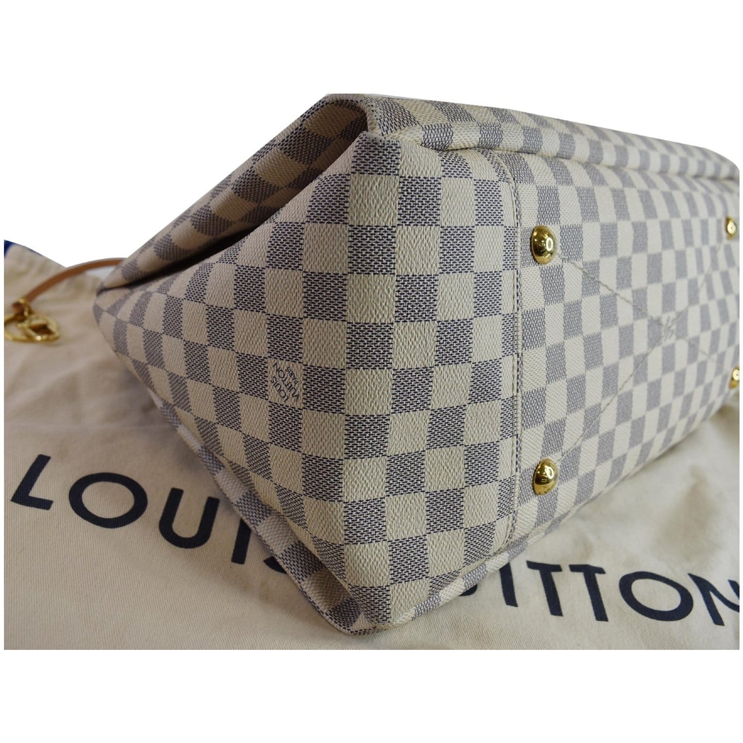 LOUIS VUITTON Artsy MM Damier Azur Shoulder Bag White