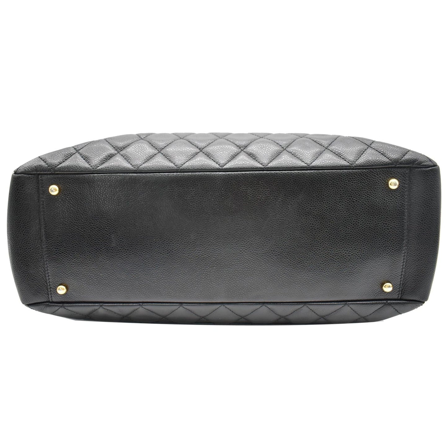 CHANEL XL Grand Quilted Caviar Leather Shopping Tote Bag Black
