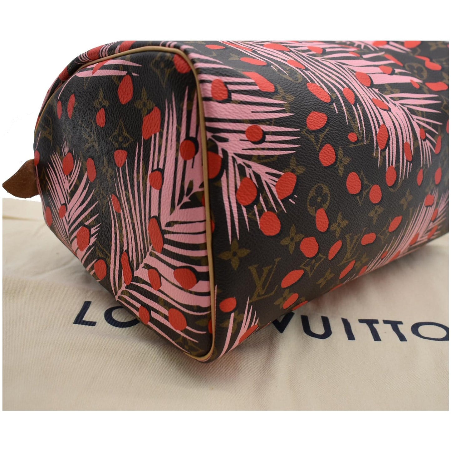 LOUIS VUITTON Speedy 30 Jungle Dots Palm Springs Satchel Bag Brown
