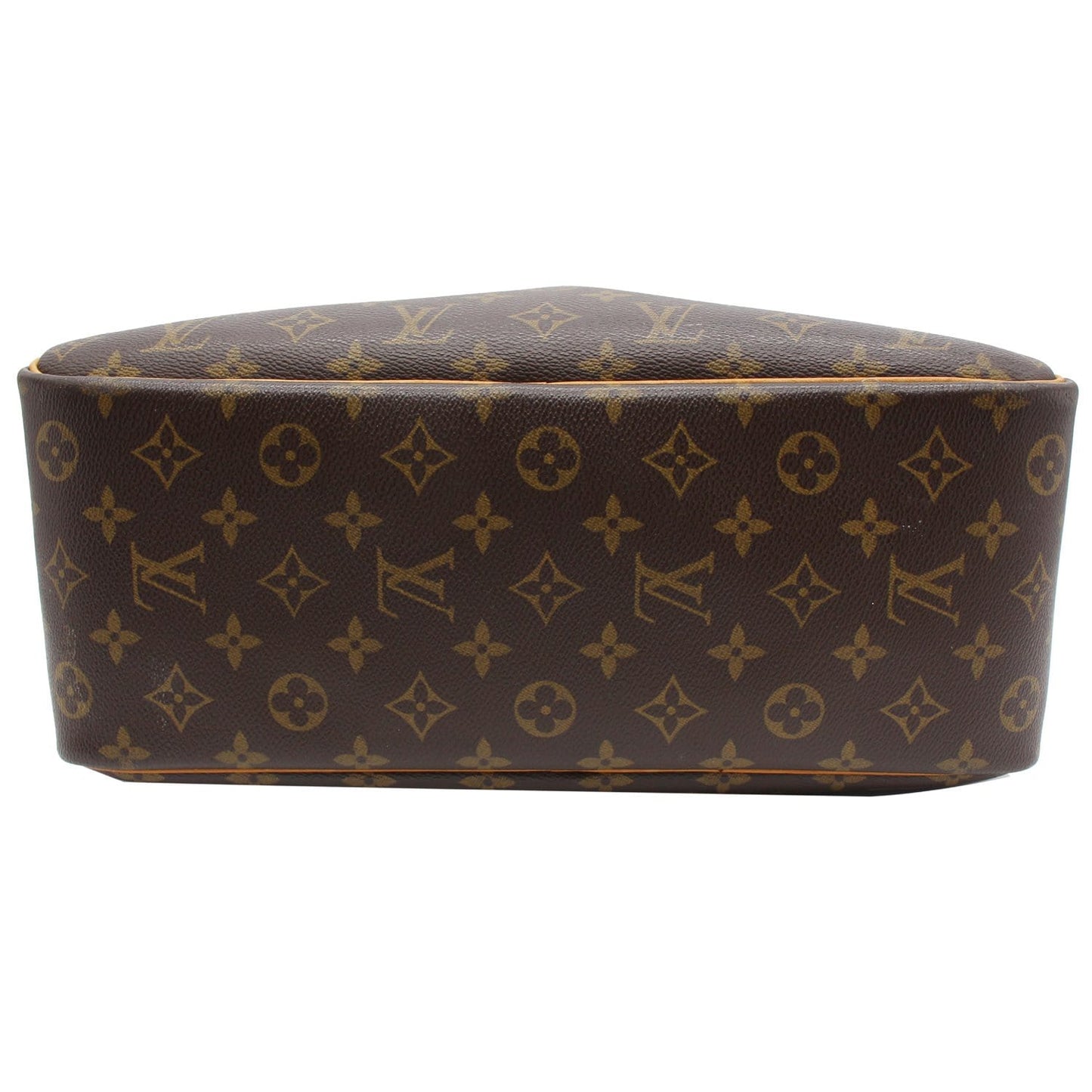LOUIS VUITTON Deauville Boston Monogram Canvas Satchel Bag Brown