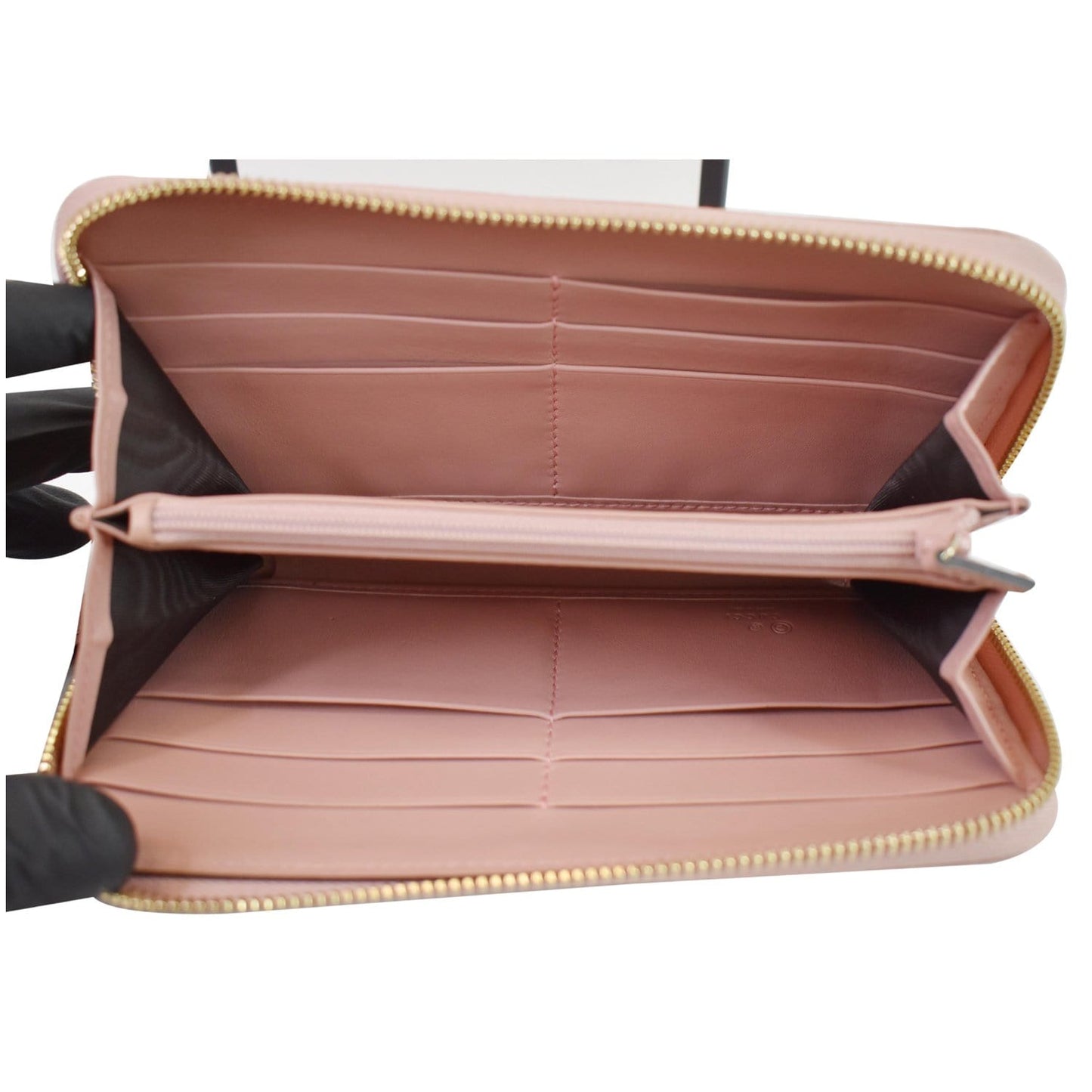 GUCCI Micro GG Guccissima Zip Around Wallet Pink 449391