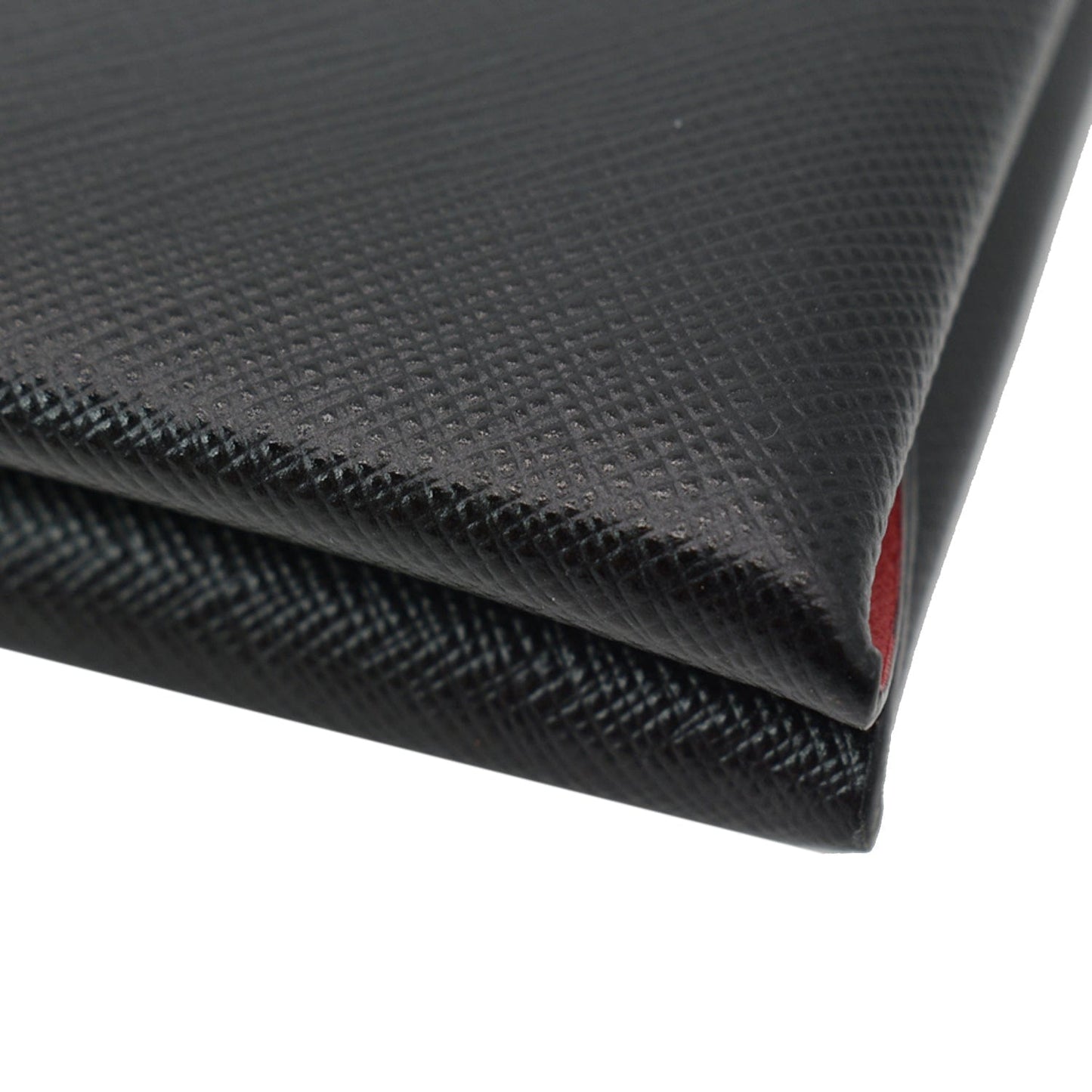 PRADA Document Holder Saffiano Leather Pouch Black