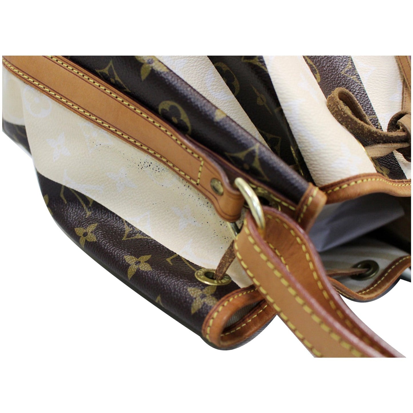 LOUIS VUITTON Petit Noe Monogram Rayures Shoulder Bag Brown