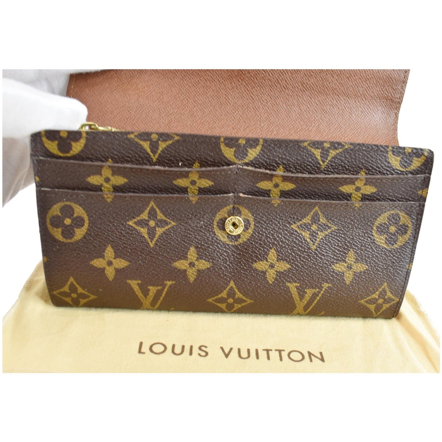 LOUIS VUITTON Monogram Canvas Sarah Wallet Brown