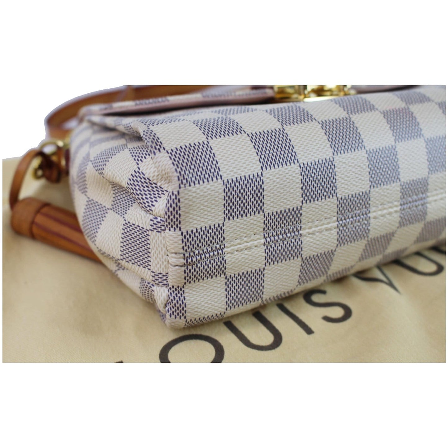 LOUIS VUITTON Croisette Damier Azur Shoulder Crossbody Bag White