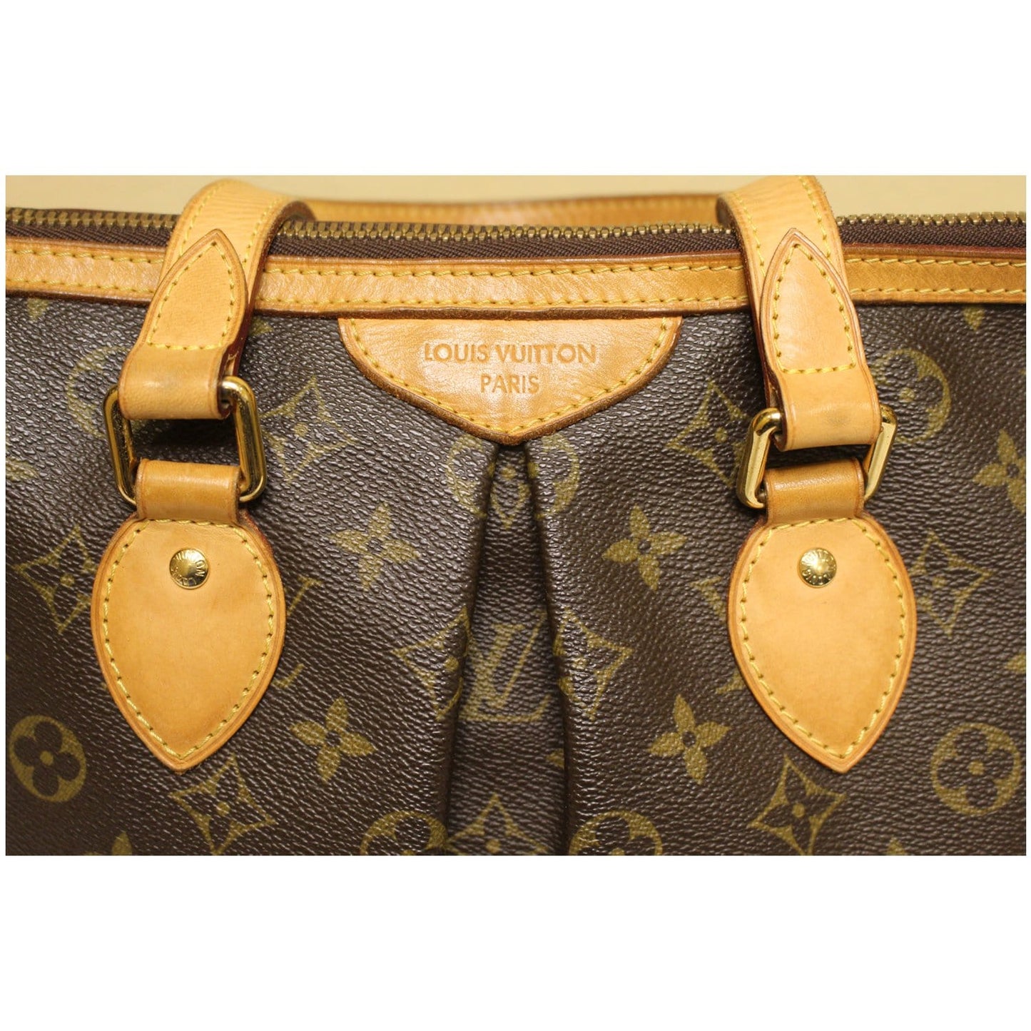 LOUIS VUITTON Palermo PM Monogram Canvas Shoulder Bag Brown