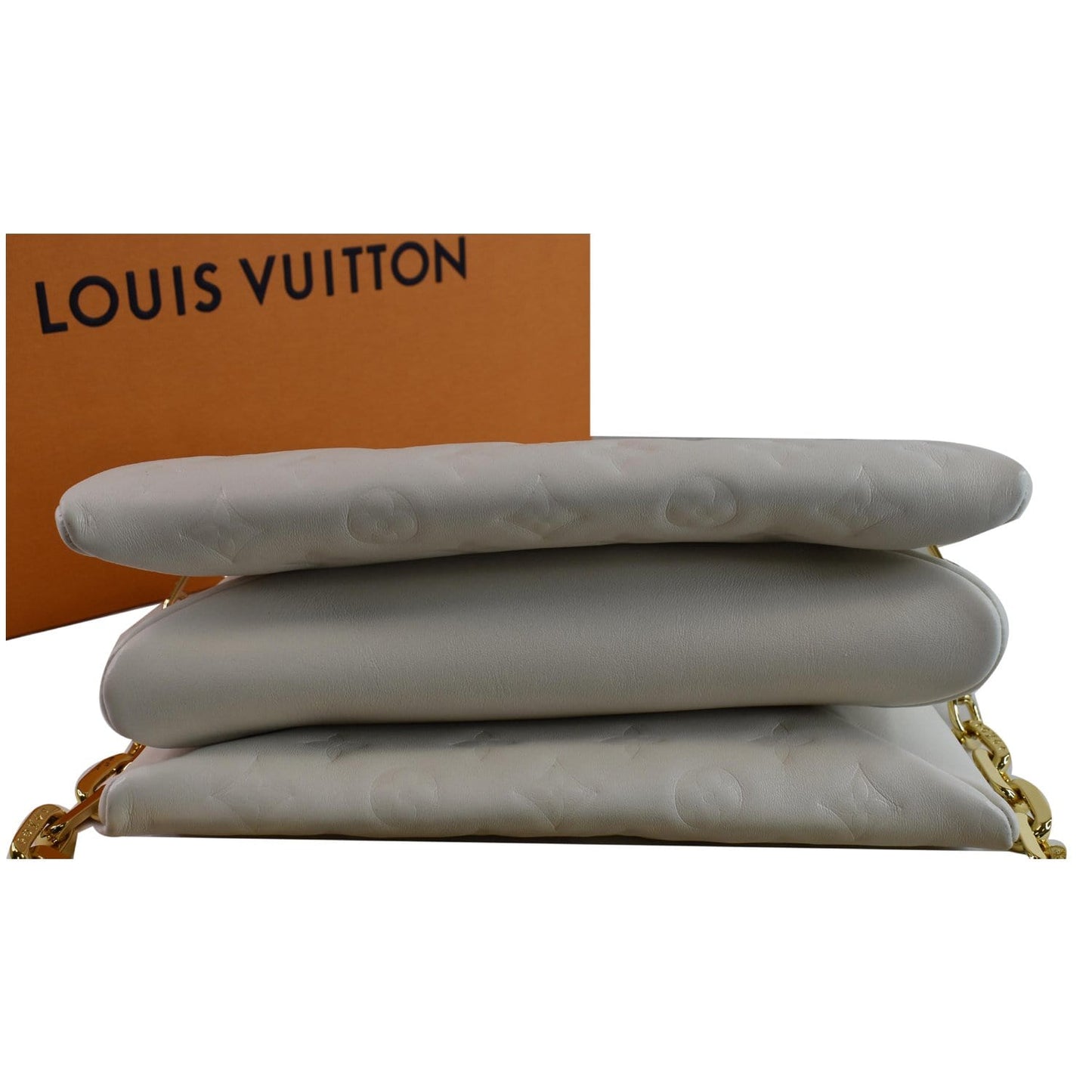 LOUIS VUITTON Coussin PM Monogram Embossed Shoulder Bag Cream