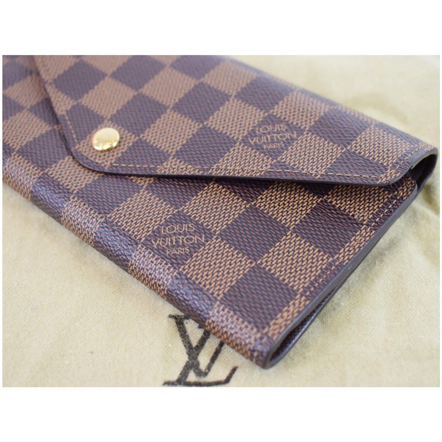 LOUIS VUITTON Josephine Damier Ebene Wallet Brown