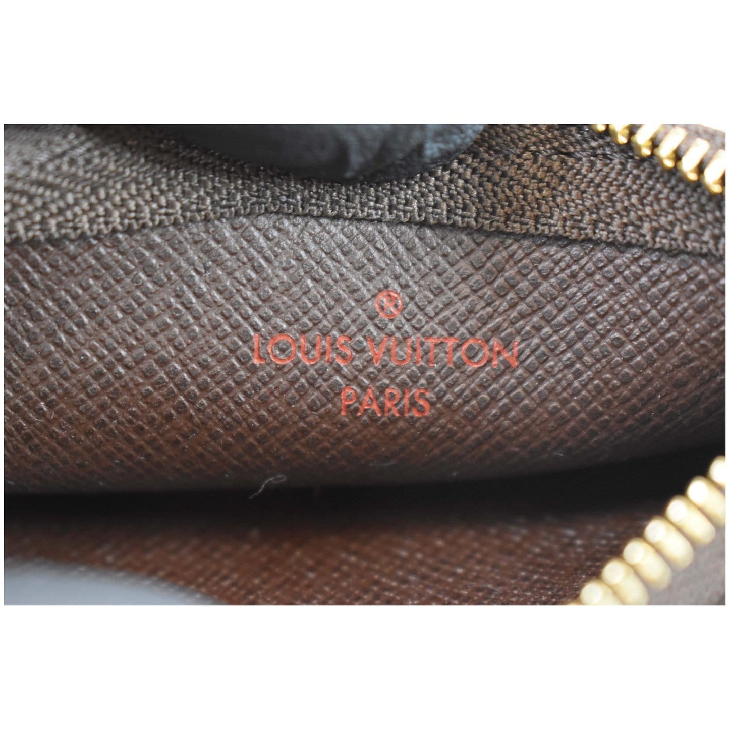 LOUIS VUITTON Pochette Key Cles Damier Ebene Coin Case Brown