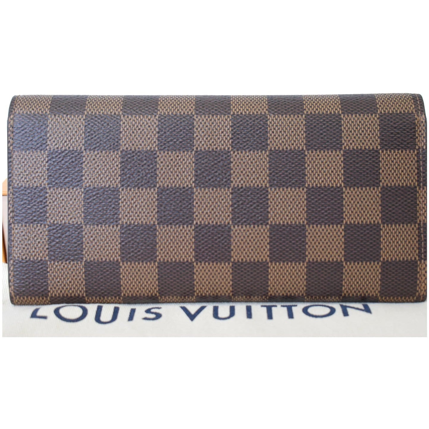 LOUIS VUITTON Damier Ebene Sarah Wallet Brown