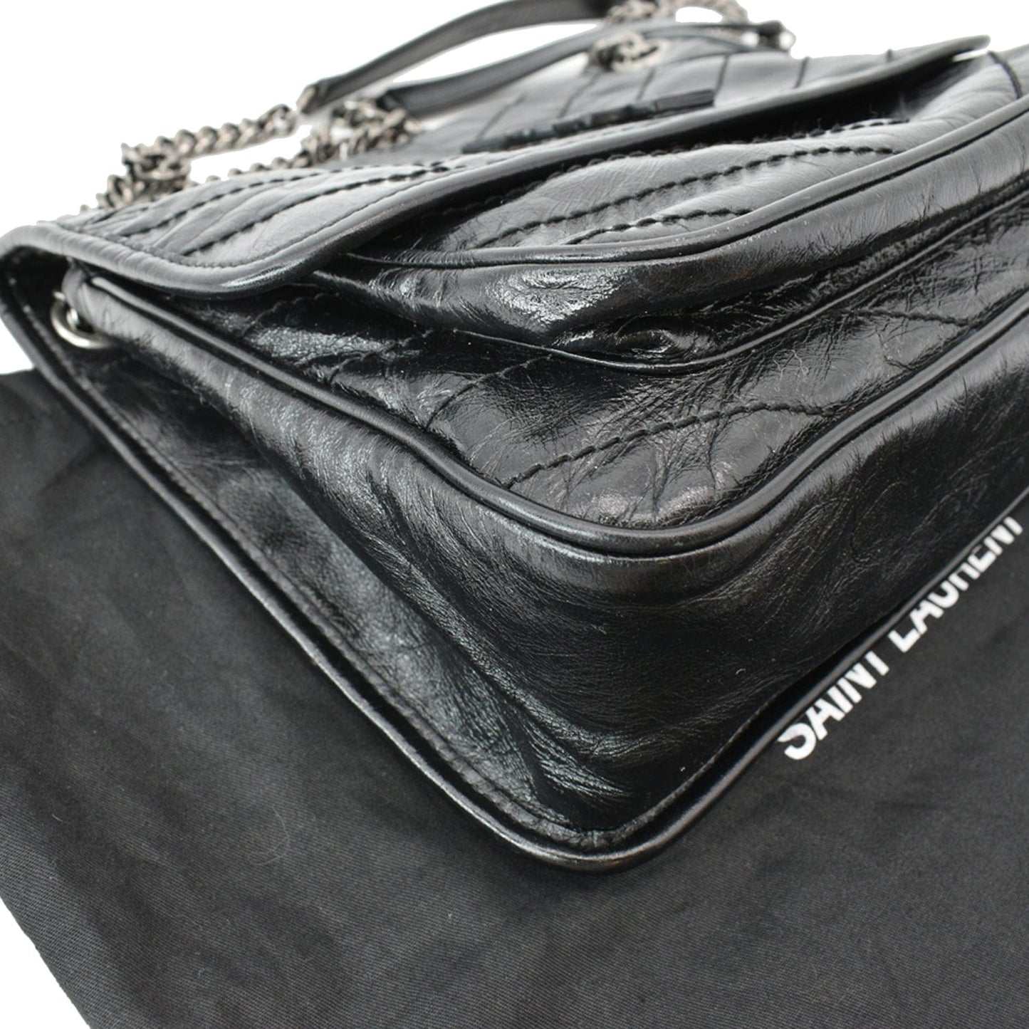 YVES SAINT LAURENT Niki Medium Leather Crossbody Bag Black - New Year Deals