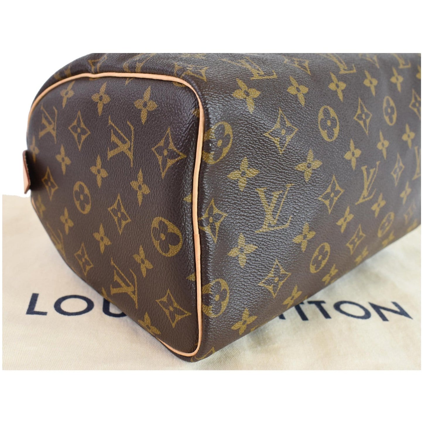LOUIS VUITTON Speedy 25 Monogram Canvas Shoulder Bag Brown