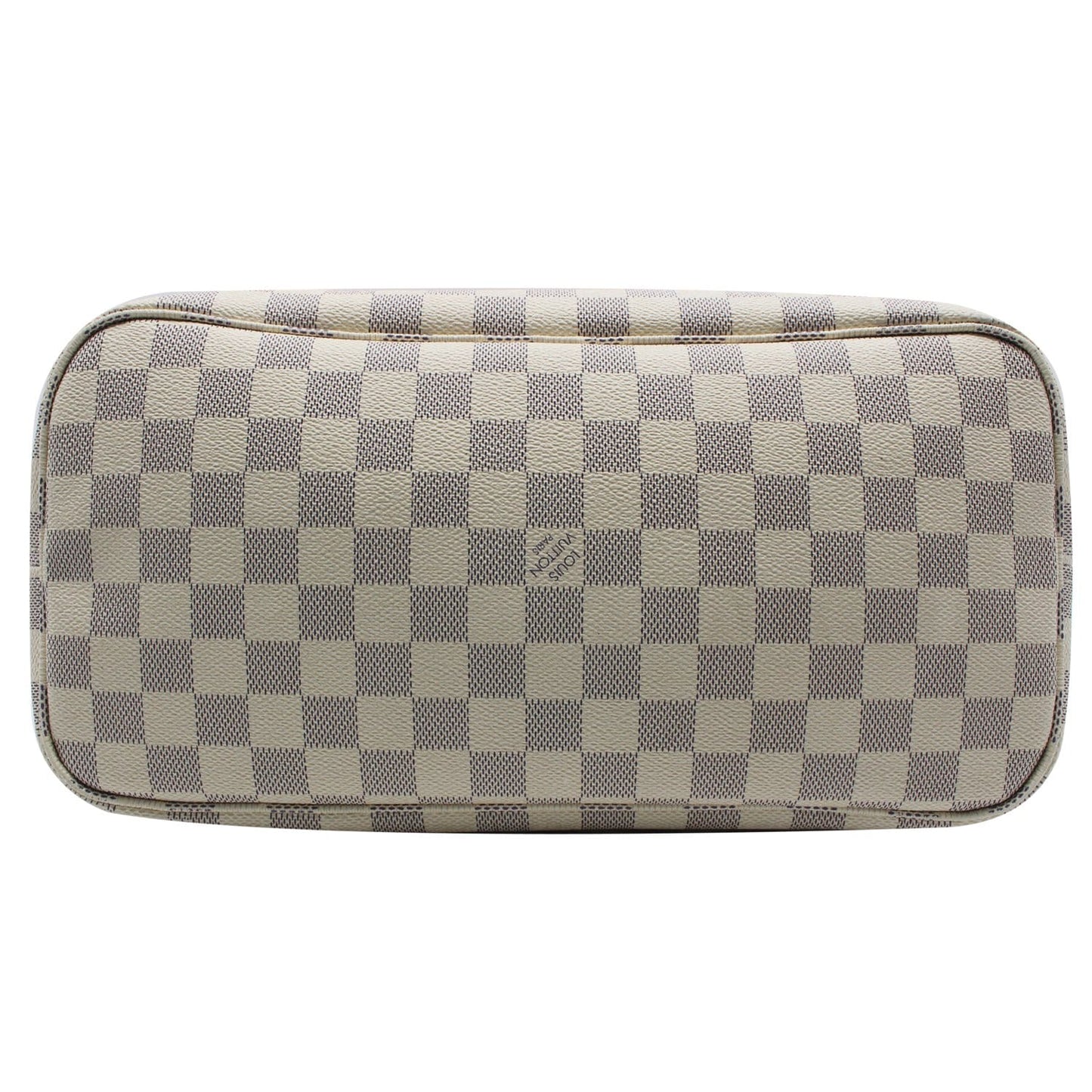 LOUIS VUITTON Neverfull MM Damier Azur Tote Shoulder Bag White