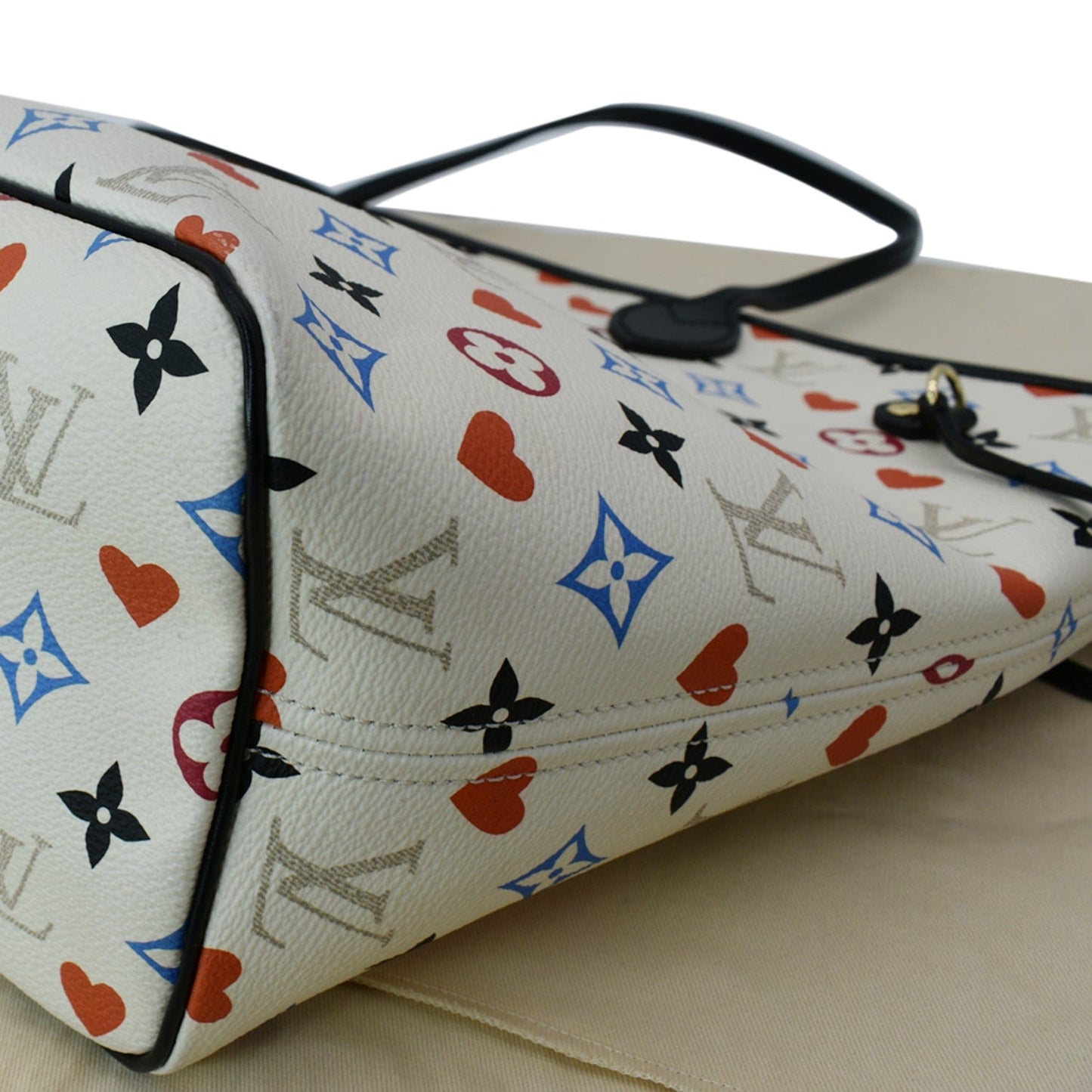 LOUIS VUITTON Game On Neverfull Monogram Canvas Shoulder Bag White