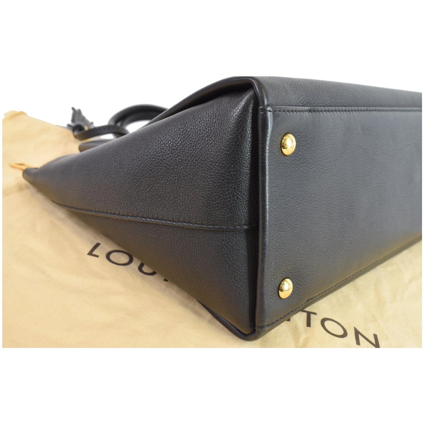 LOUIS VUITTON Lockmeto Calfskin Leather Tote Bag Black - 20% OFF