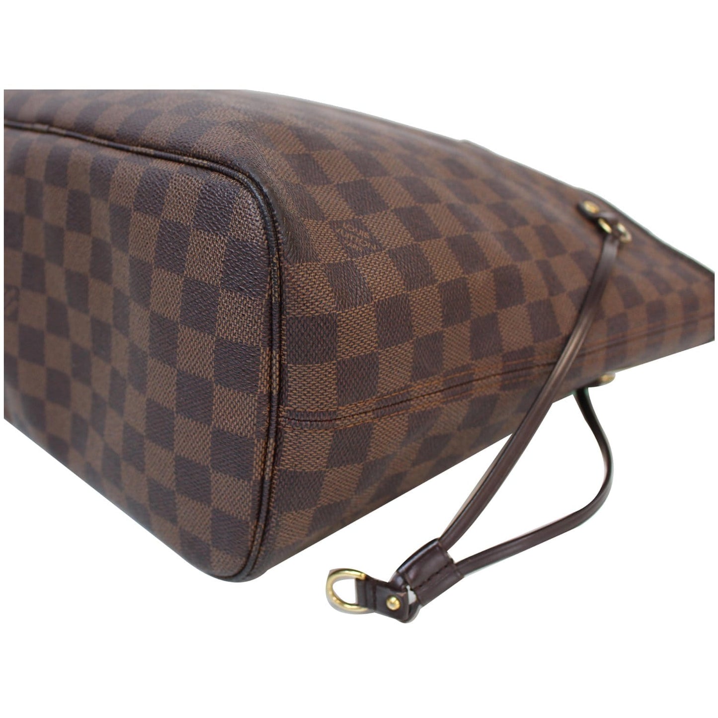 LOUIS VUITTON Neverfull MM Damier Ebene Tote Shoulder Bag Brown
