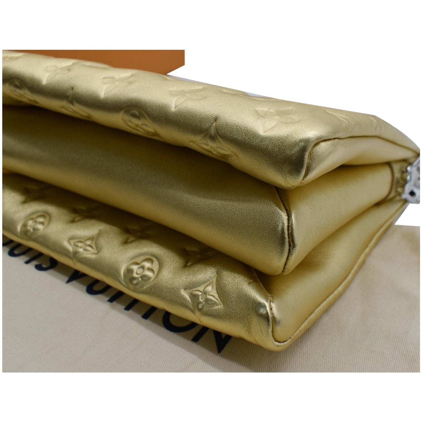 LOUIS VUITTON Coussin PM Monogram Embossed Shoulder Bag Gold