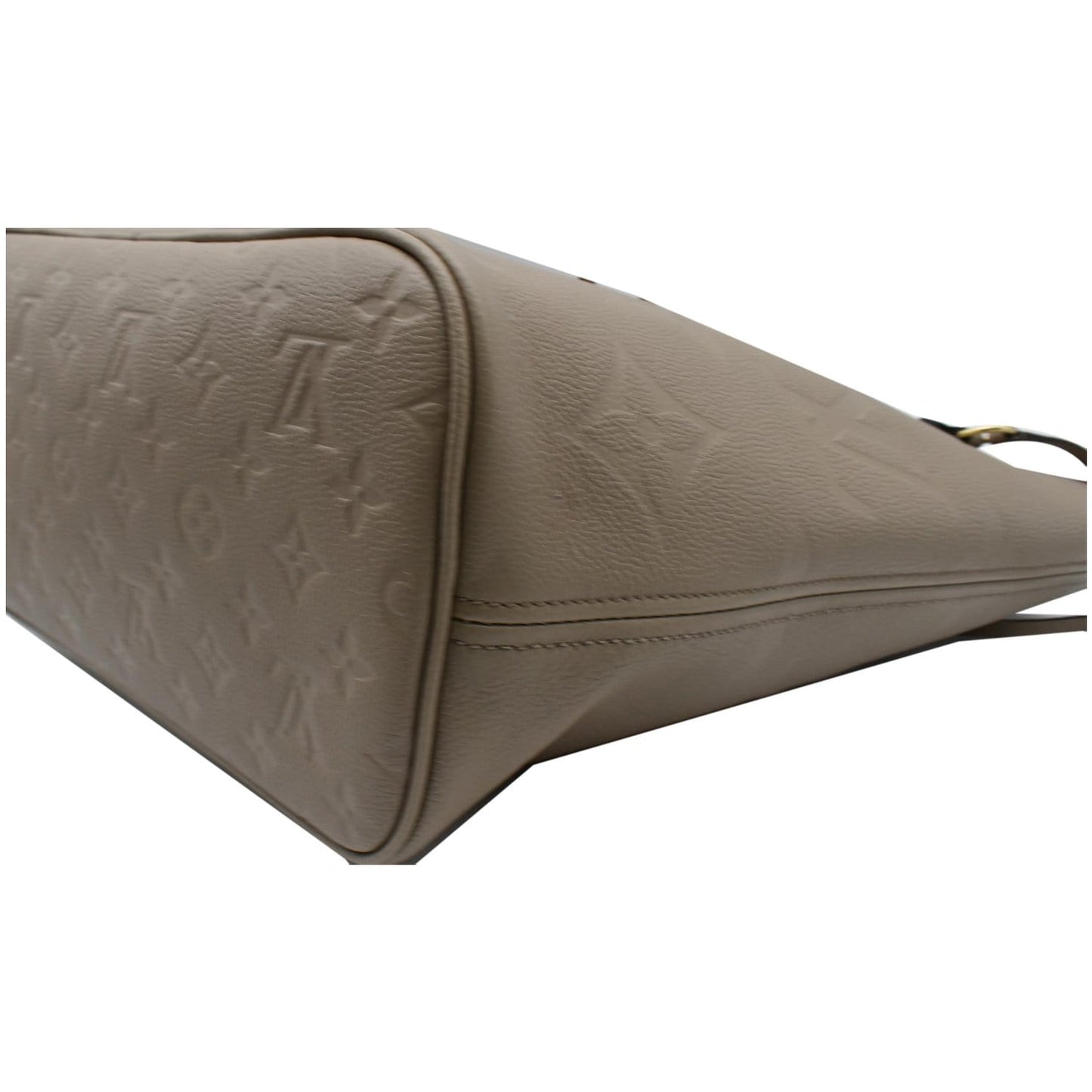 LOUIS VUITTON  Neverfull MM Monogram Empreinte Tote Bag Beige