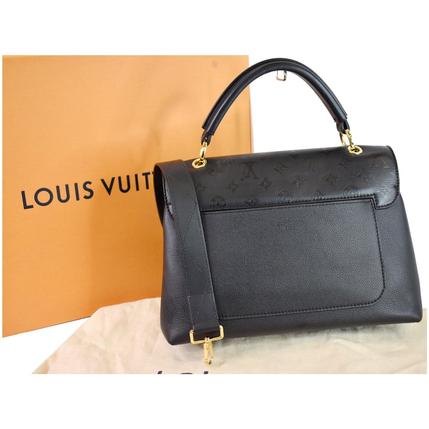 LOUIS VUITTON Very One Handle Monogram Leather Shoulder Bag Black