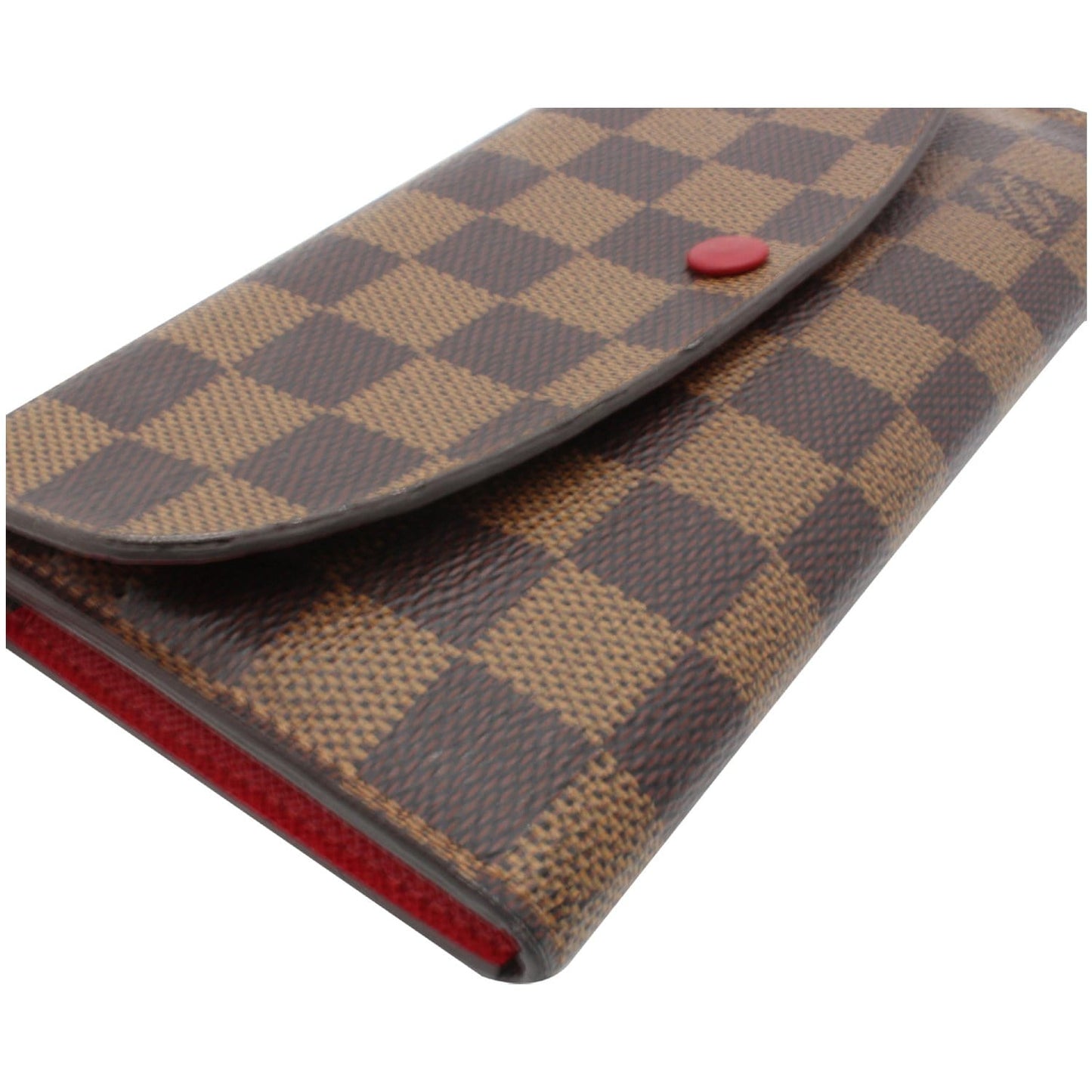 LOUIS VUITTON Emilie Damier Ebene Wallet Brown