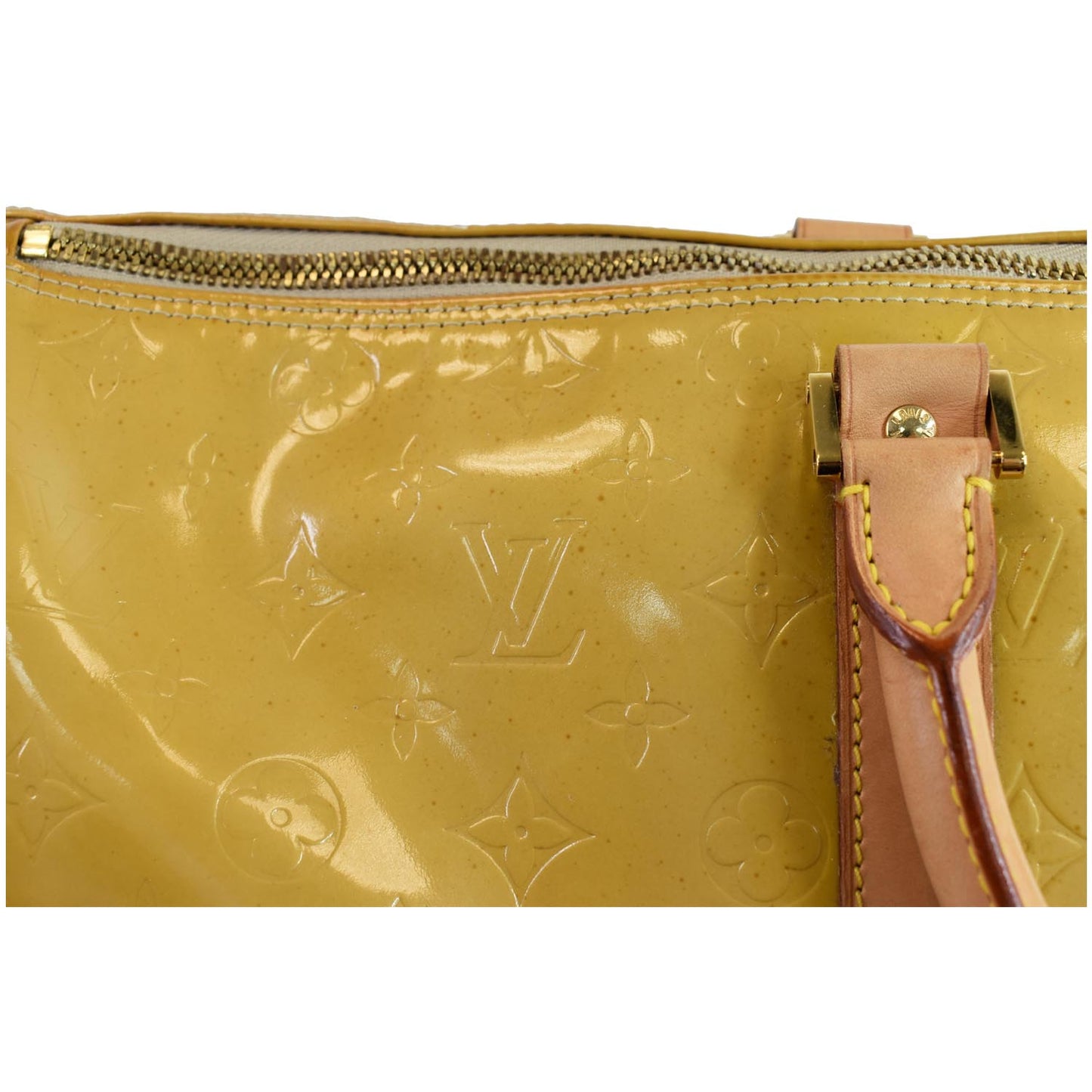 LOUIS VUITTON Keepall 45 Vernis Travel Bag Yellow