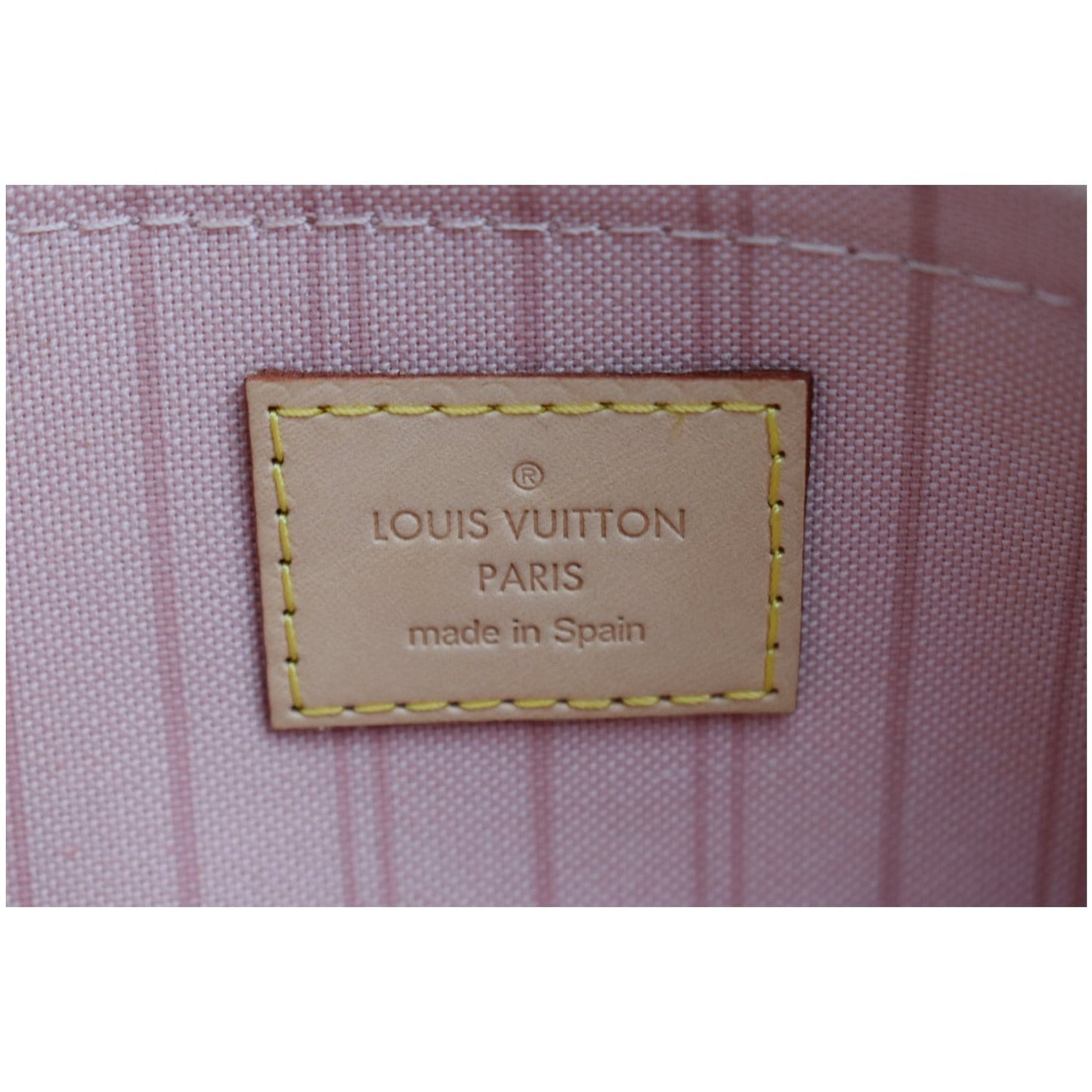 LOUIS VUITTON Tahitienne Pochette Wristlet Pouch Damier Azur Neverfull MM Pink