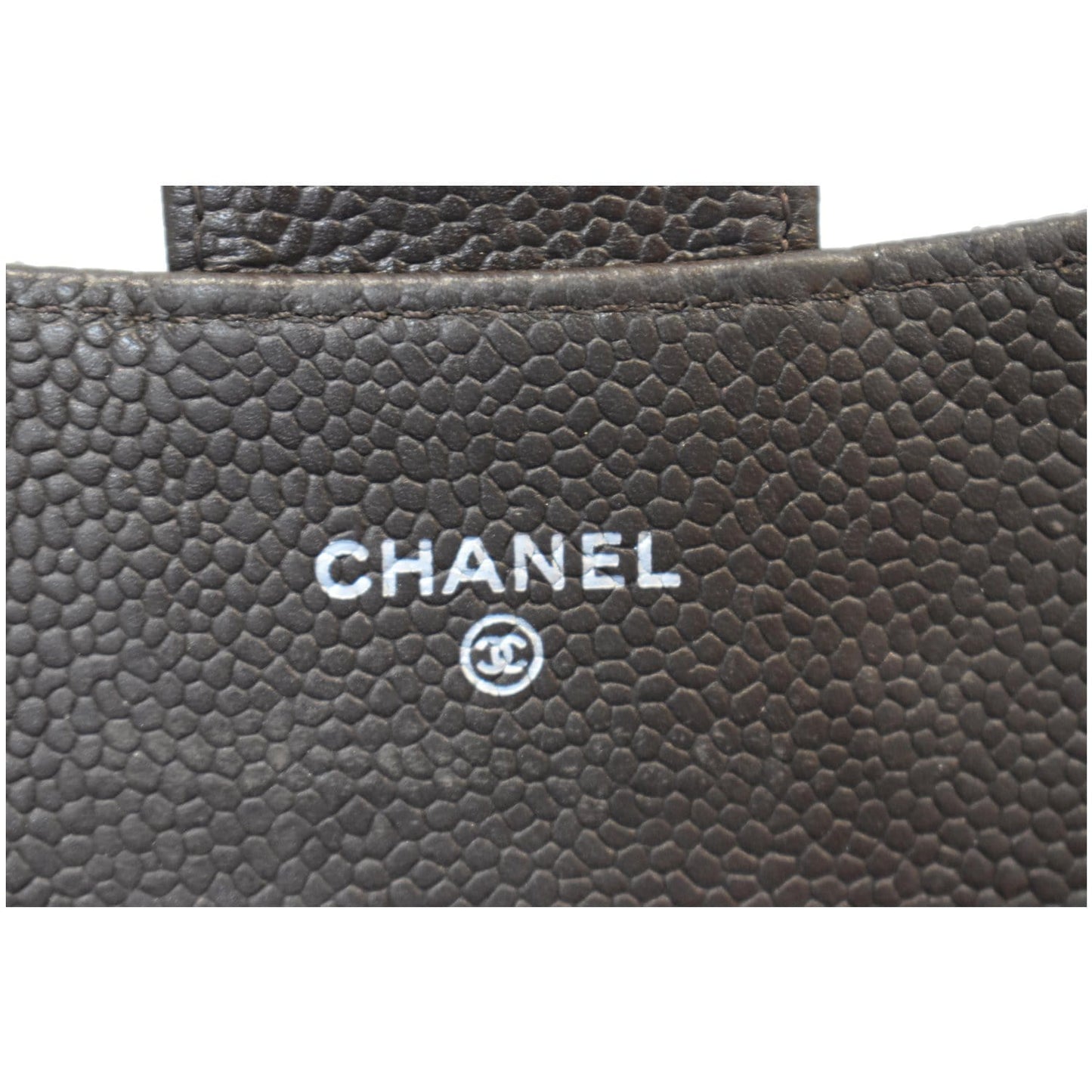 CHANEL Classic Flap Caviar Leather Card Holder Brown