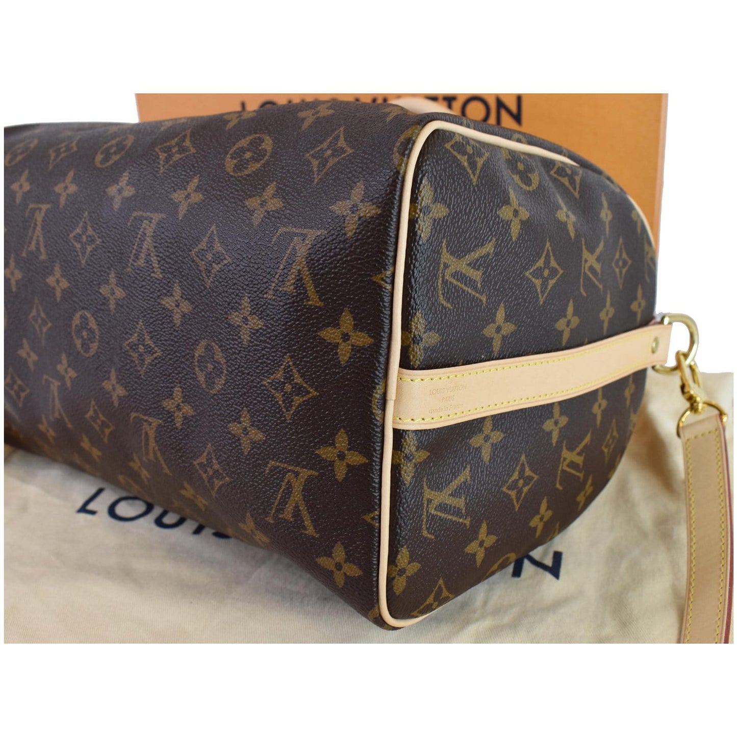 LOUIS VUITTON Speedy 30 Bandouliere Monogram Canvas Shoulder Bag Brown