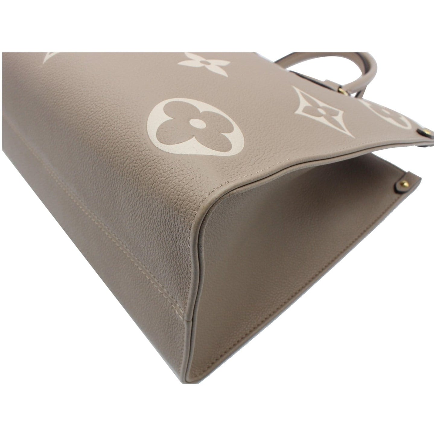 LOUIS VUITTON Onthego MM Giant Monogram Empreinte Shoulder Bag Tourterelle