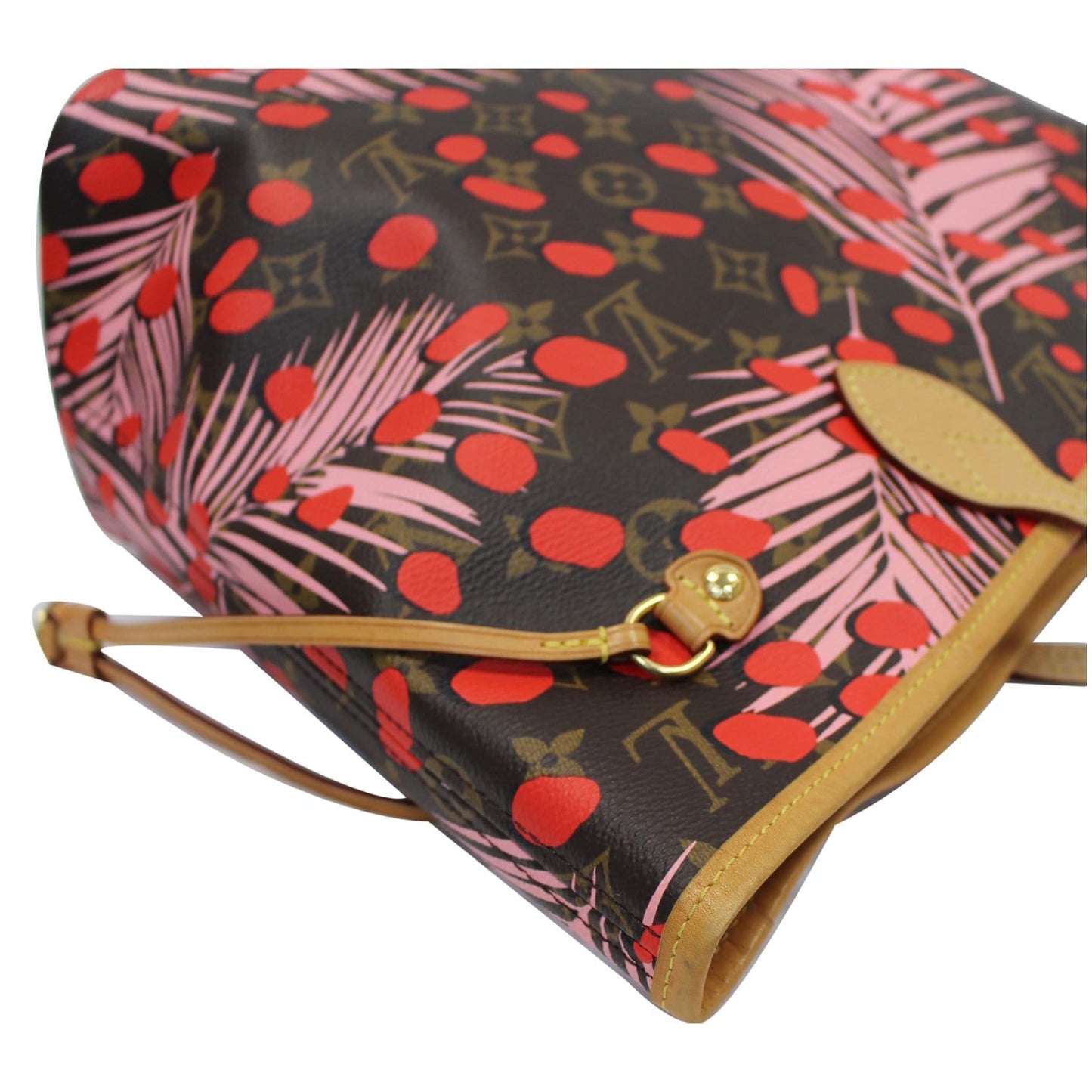 LOUIS VUITTON Neverfull MM Monogram Jungle Dot Shoulder Bag Brown - 25% OFF