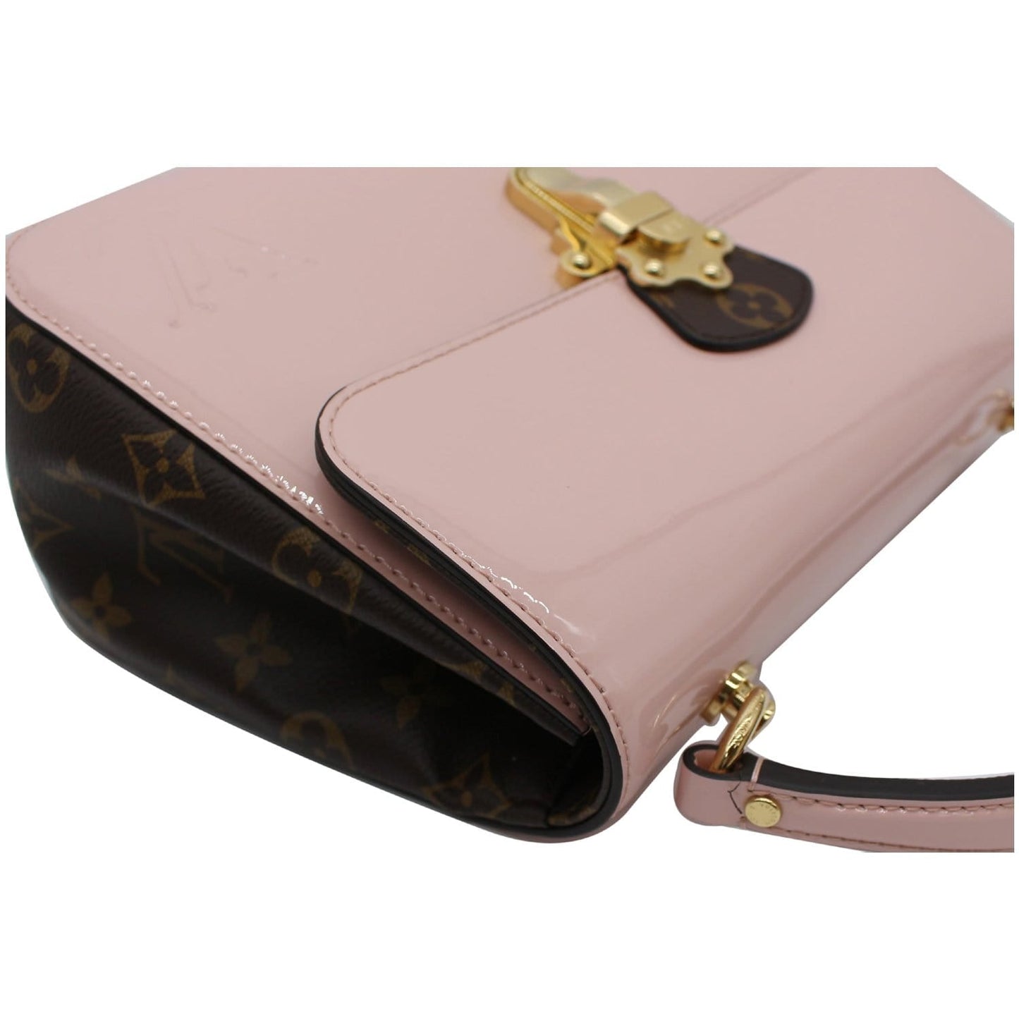 LOUIS VUITTON Cherrywood PM Patent Leather Shoulder Bag Rose Ballerine
