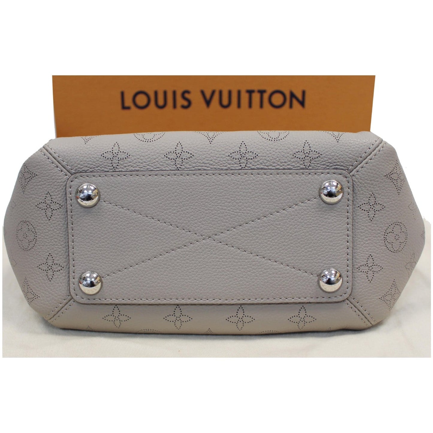 LOUIS VUITTON Mahina Babylone Chain BB Leather Shoulder Bag Galet