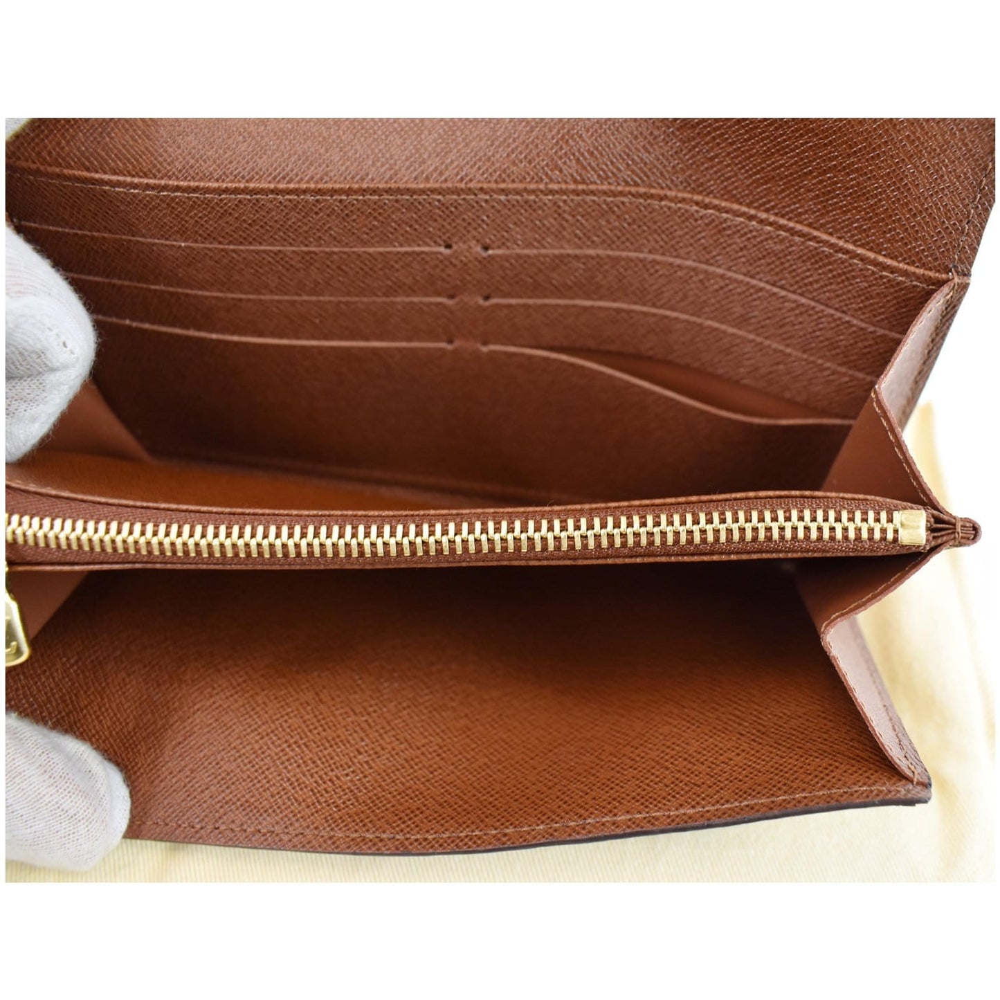 LOUIS VUITTON Monogram Canvas Sarah Wallet Brown