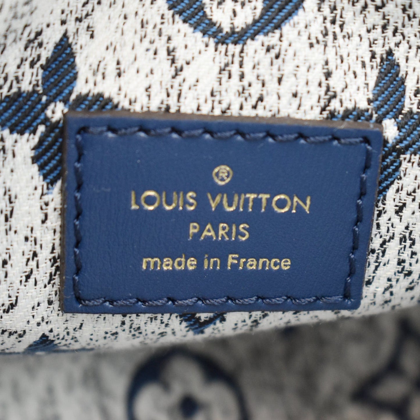 LOUIS VUITTON Loop Monogram Denim Jacquard Baguette Bag Navy Blue
